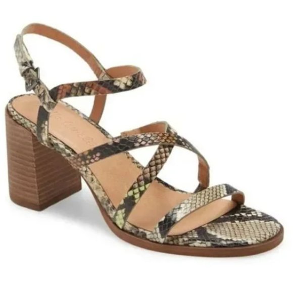 Madewell The Edie Sandals in Snake Embossed Leather 8.5 - Picture 10 of 10